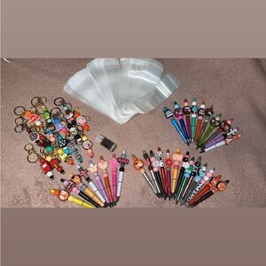 Beaded pens and keychains for sale!